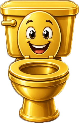 The golden finish toilet at the castle