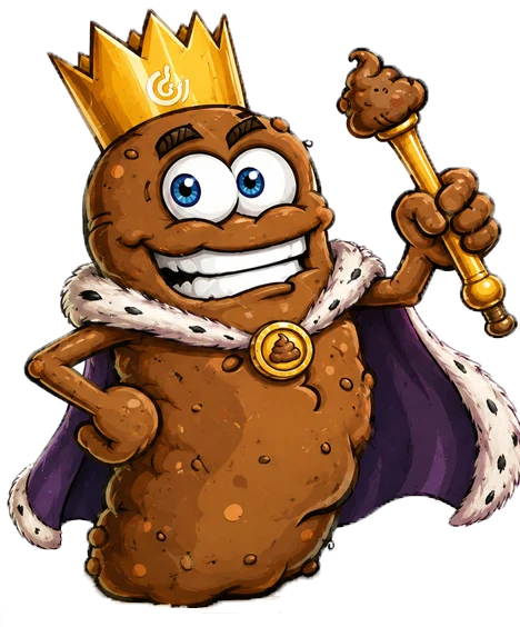 King Log, crowned and holding a sceptre